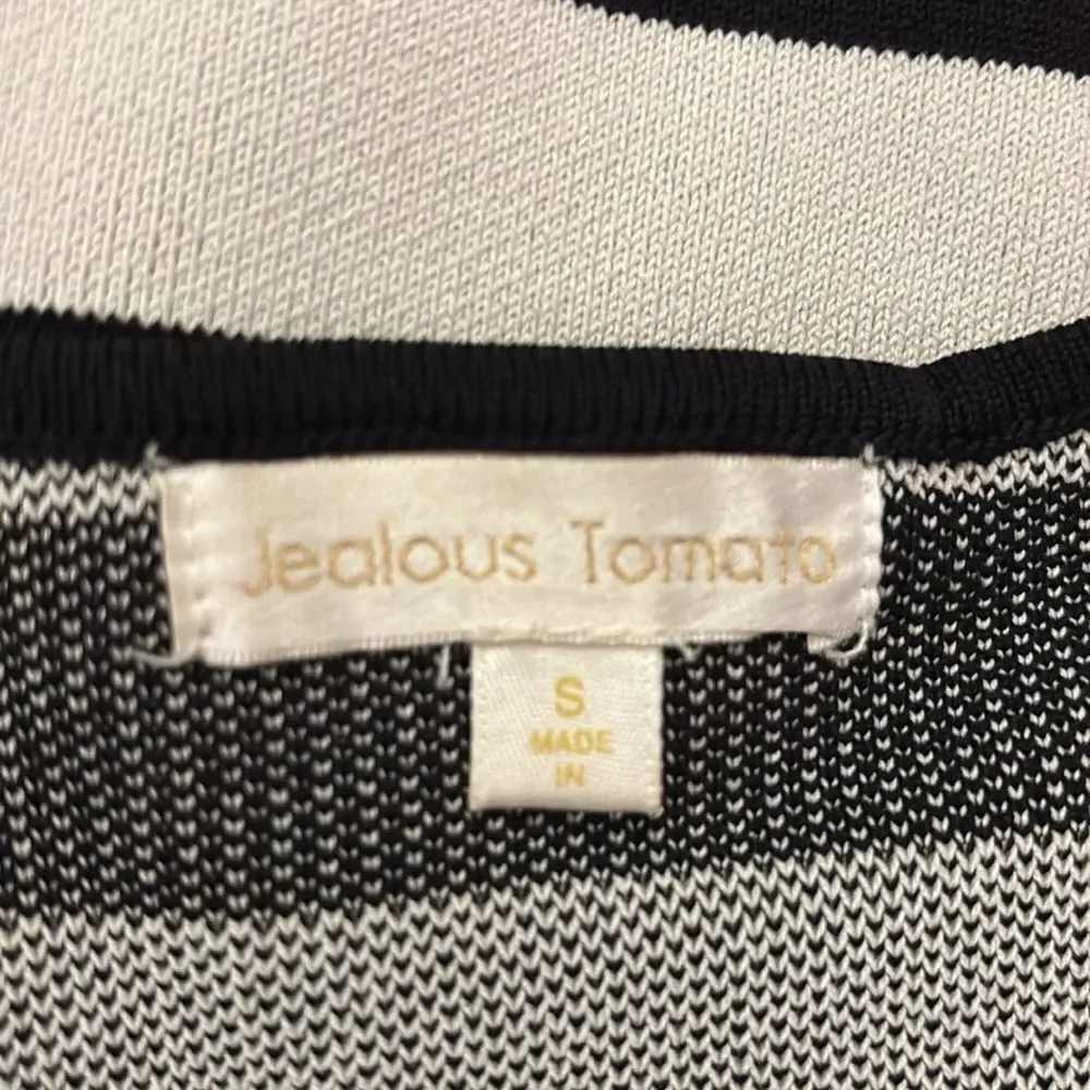 Jealous Tomato Black and White Striped Women's Top, S
